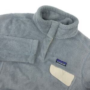 Patagonia Sweater Re-Tool Snap-T Womens L Gray Polartec Fleece Pullover Gorpcore